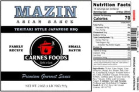 Mazin Asian Sauce 21oz Squeeze Bottle