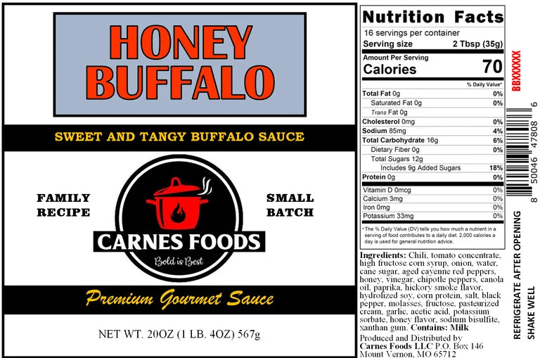 Honey Buffalo 20oz Squeeze Bottle