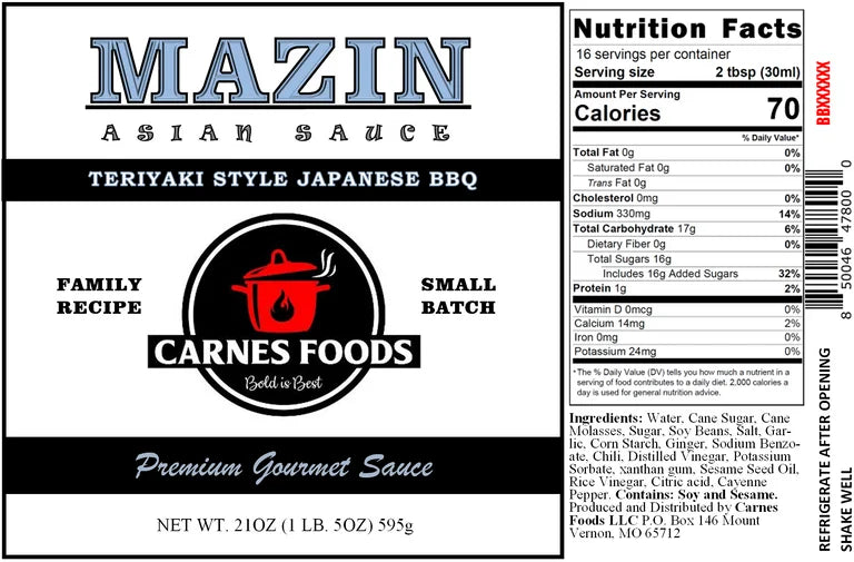 Mazin Asian Sauce 21oz Squeeze Bottle