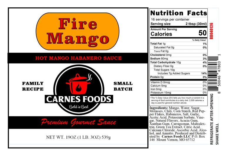 Fire Mango 19oz Squeeze Bottle