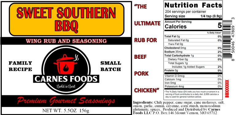 Sweet Southern BBQ 5.5oz Bottle with Duel Flapper Lid